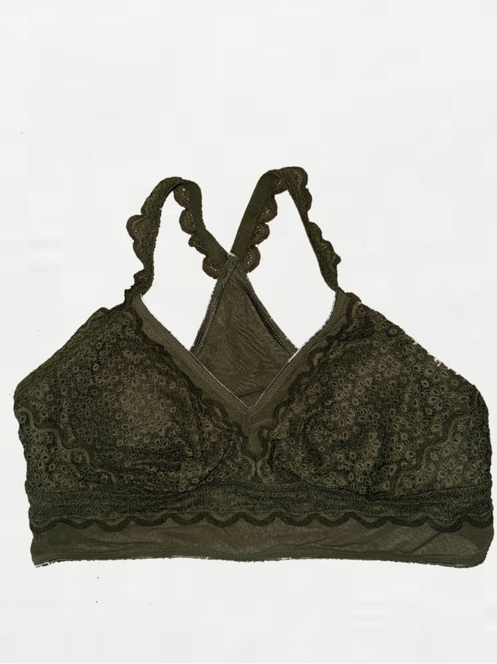 Aerie Lace Bralette Racerback - Olive Green